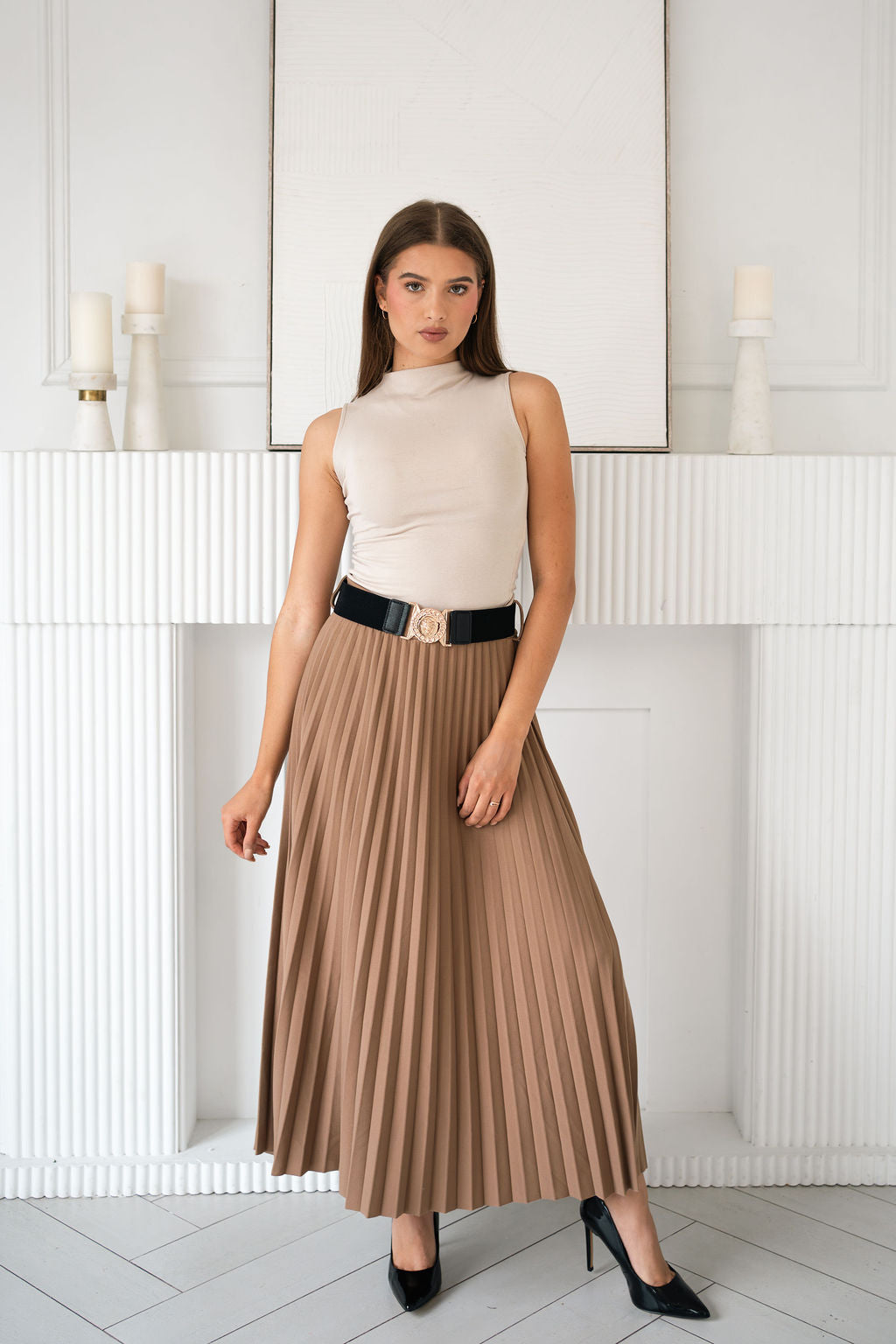 Pleated Midi Skirt