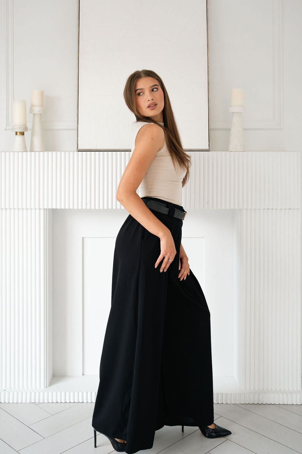 Wide Leg High Wasted Pant