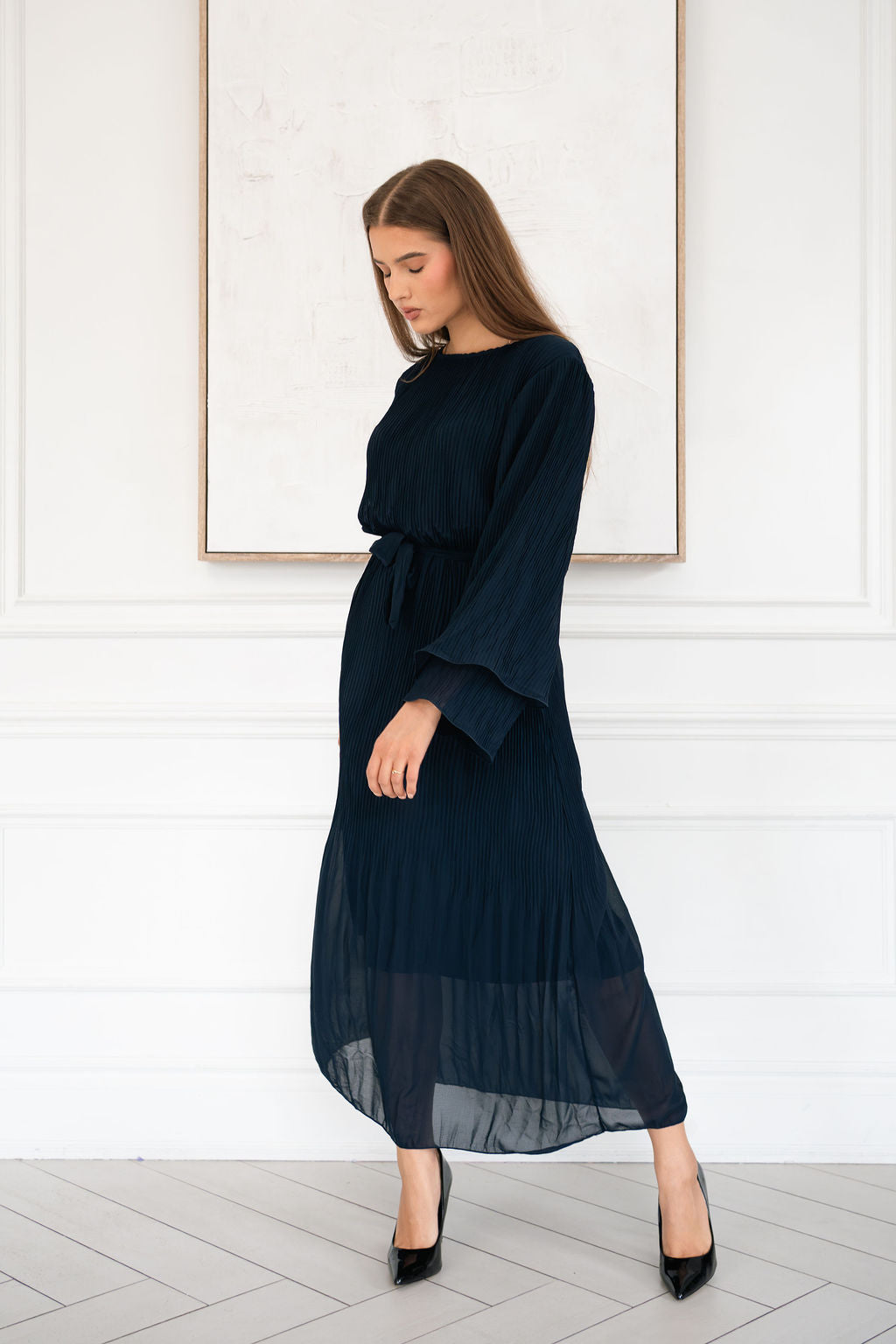 Pleated Maxi with Flare sleeves