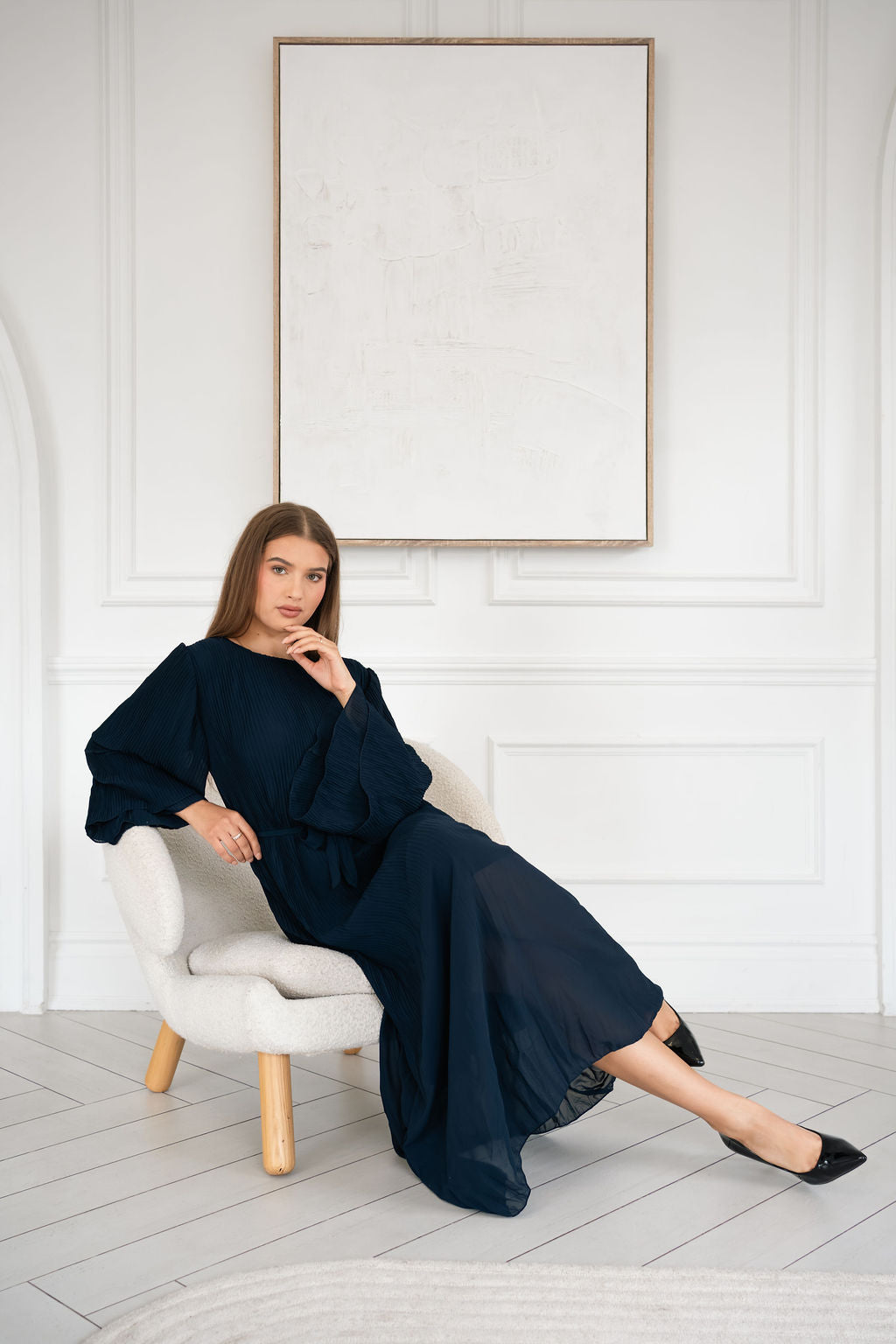 Pleated Maxi with Flare sleeves