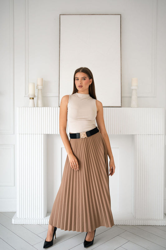 Pleated Midi Skirt