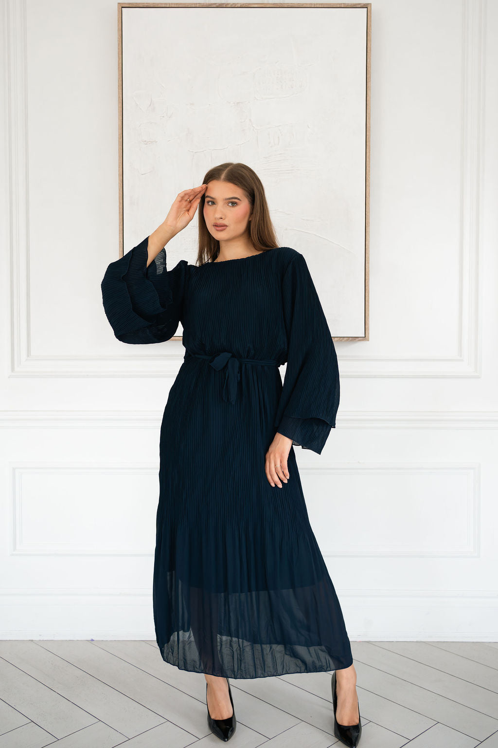 Pleated Maxi with Flare sleeves