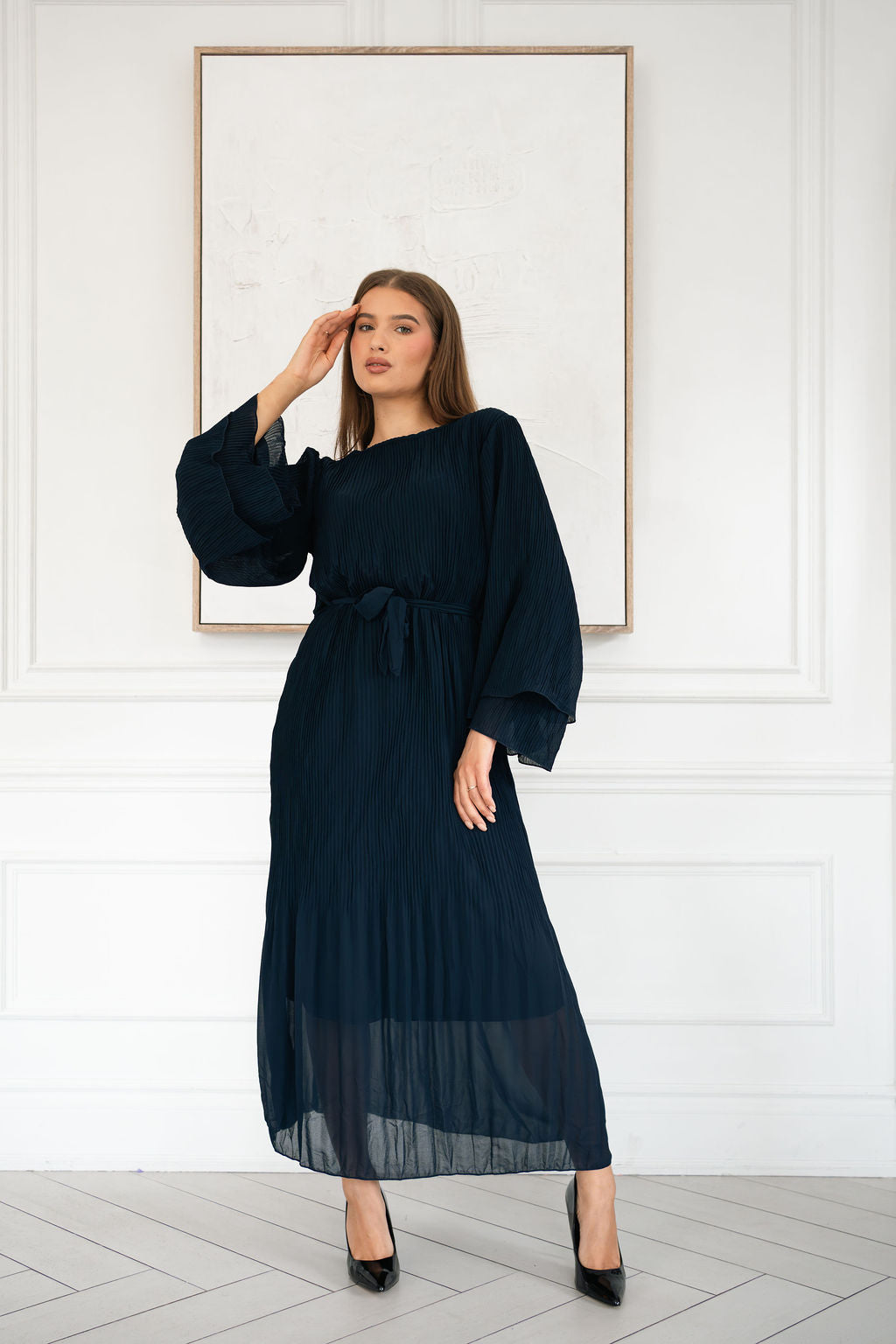 Pleated Maxi with Flare sleeves