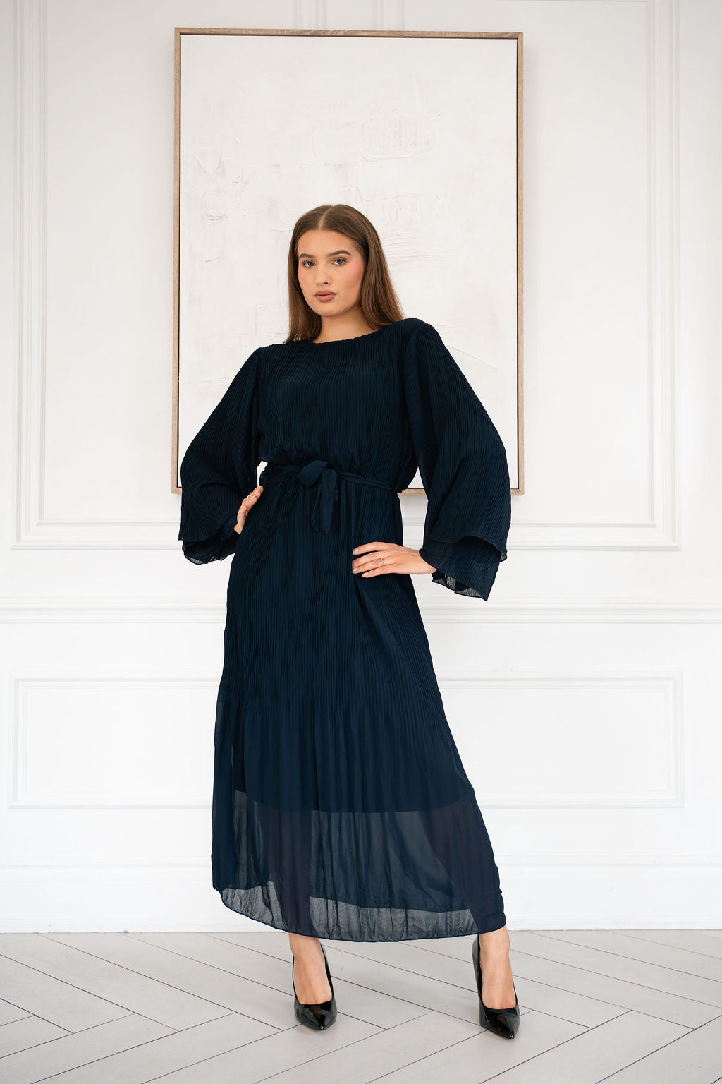 Pleated Maxi with Flare sleeves