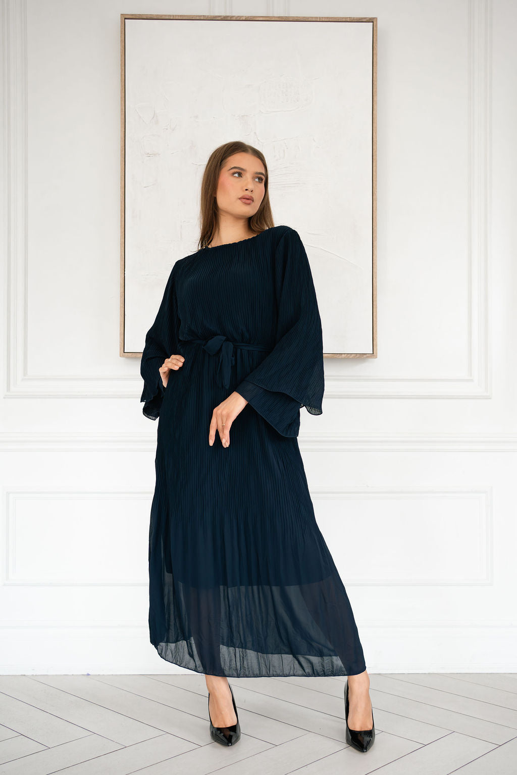 Pleated Maxi with Flare sleeves