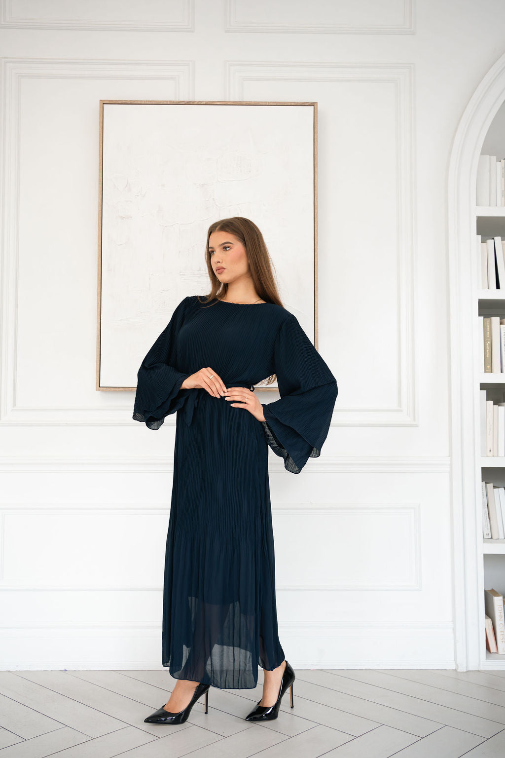 Pleated Maxi with Flare sleeves