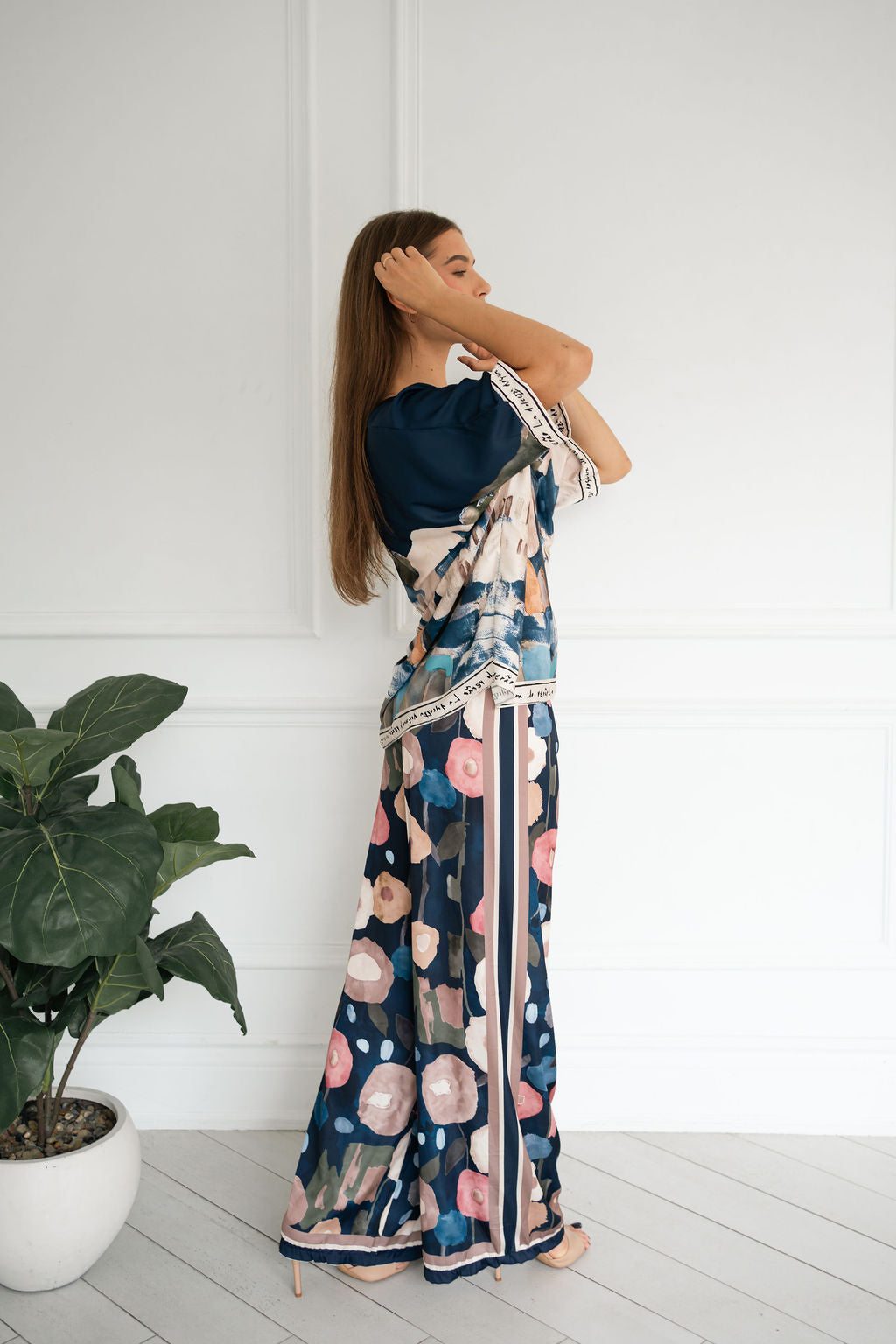 Watercolor Print Italina. Silk Co-ord Set