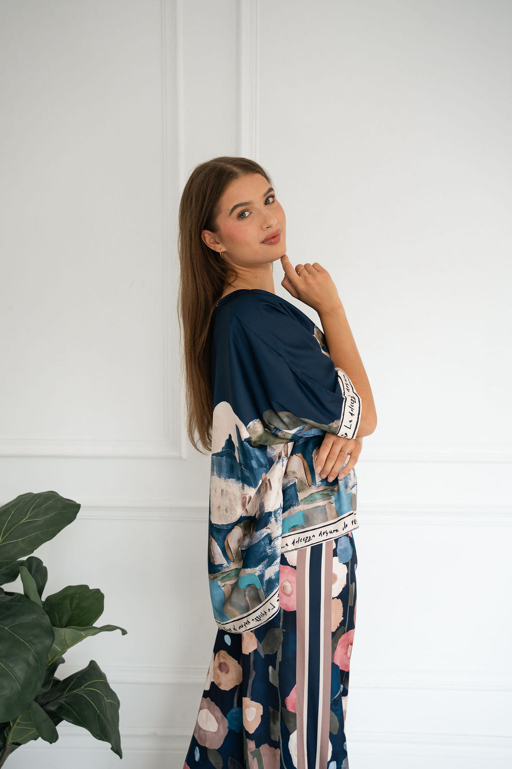 Watercolor Print Italina. Silk Co-ord Set